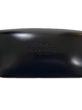 Coach Black Leather Eyewear Case with Embossed Logo
